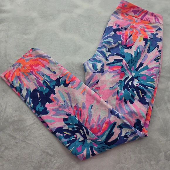 Lilly Pulitzer Women’s Pants Size 4 Multicolor Floral Print Stretch - Picture 6 of 9